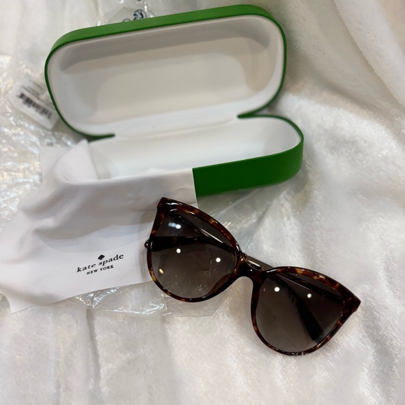 Gorgeous Kate Spade Sassari Havana Cat Eye Butterfly Sunglasses NWT - Picture 3 of 16